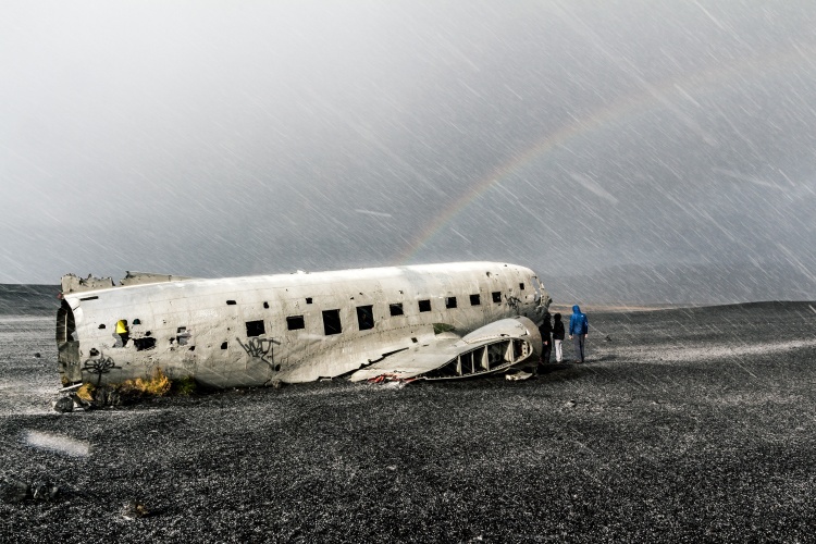 Место крушение самолета DC-3 в Исландии