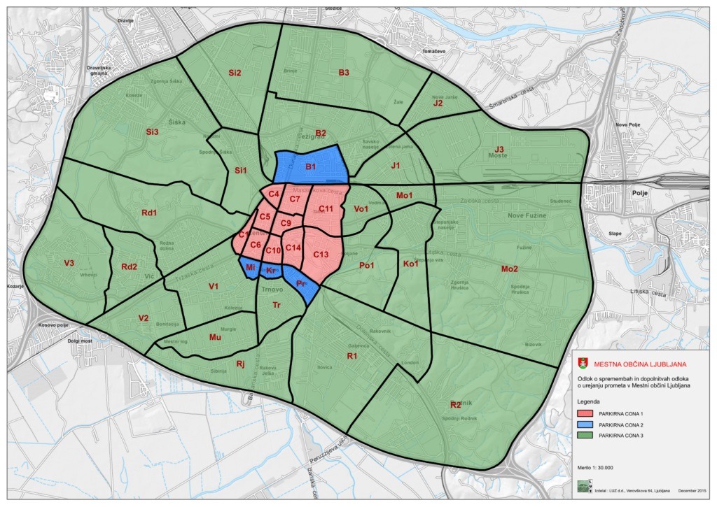 Парковочные зоны в Любляне