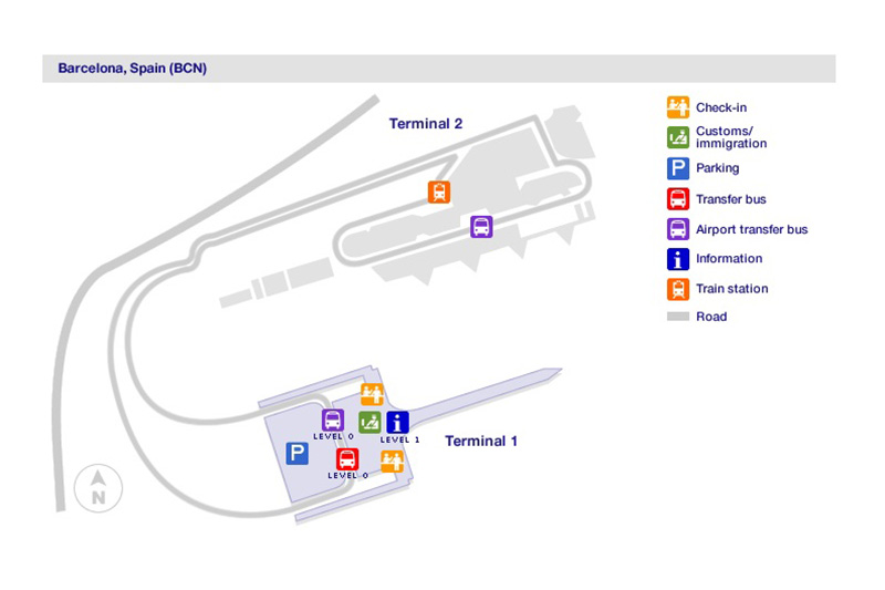 Карта аэропорта в Барселоне